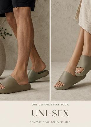 Asos мужские/ женские сланцы хаки / бежевые оригинал прорезиновые шлепанцы размеры 39 - 40