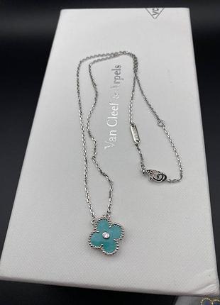 💎new💎брендовая подвеска van cleef, vca , клевер 🍀 с логотипом
