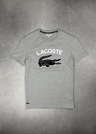 Lacoste футболка сіра оригінал літня м великий логотип лого