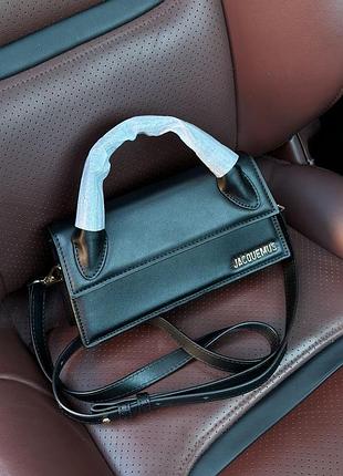 Сумка jacquemus le chiquito long black leather top
