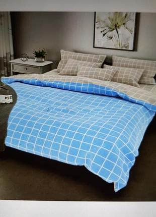 Постельное белье бязь 200×220 голубо-свра новое постальное белье
