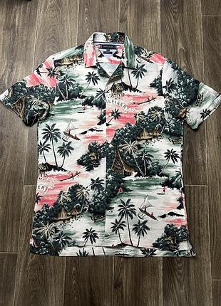 Сорочка літня лляна пляжна tommy hilfiger, розмір l