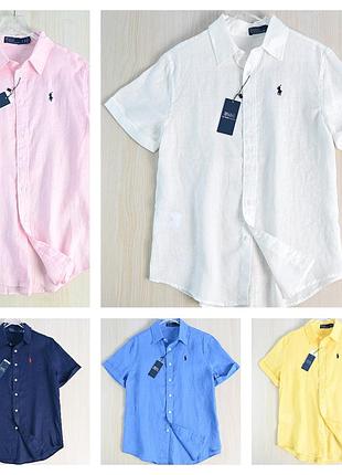 Льняна сорочка жіноча polo ralph lauren льняная рубашка женская