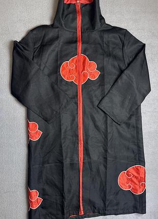 Плащ косплей акацукі наруто akatsuki naruto хмари накидка мантія l аніме мерч чорний
