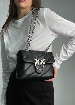 Сумка pinko baby love bag puff maxi quilt black/silver