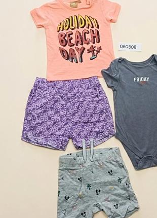 Лот дитячого одягу 80–92 см, 4 речі, брендовий мікс primark disney smile