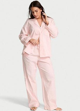 Котонова піжами в рожеву смужку victoria's secret