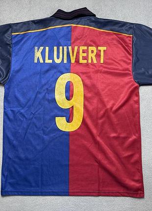 Футболка барселона kluivert 9 патрик клевер винтаж 1899-1999 centenary ретро l
