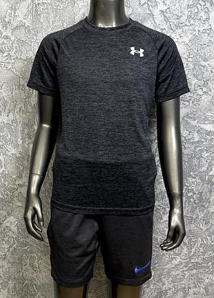 Under armour футболка 137-147 см детская спортивная серая