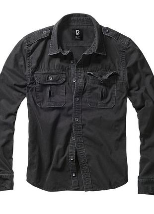 Сорочка вінтажна brandit vintage shirt longsleeve, розмір xl black