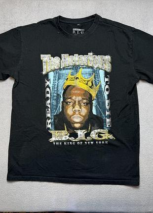 Футболка notorious big brooklyn mint king of new york реп Мёрч черная xl y2k хип-хоп