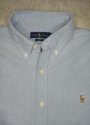 Мужская голубая рубашка ralph lauren. 100%cotton.