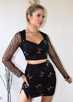 Кофта сетка с пайетками новая