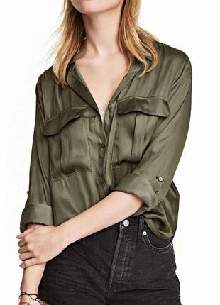 Рубашка женская h&amp;m хаки 44 р.