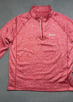 Термо кофта reusch xl красная меланж half-zip спортивная для бега зала воротник-стойка