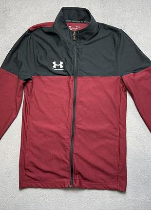 Спортивна кофта under armour m чоловіча олімпійка бордова чорна zip для тренувань