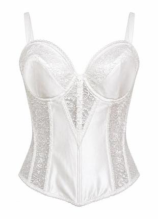 Вишуканий жіночий корсет di lorenzo lingerie у ніжному молочному кольорі.