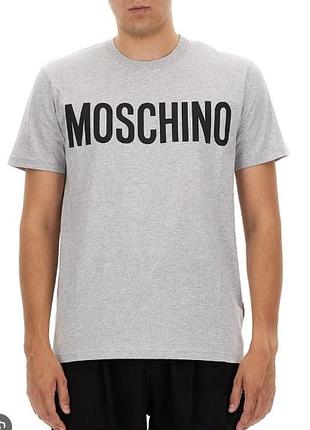Хлопковая мужская футболка moschino logo t-shirt