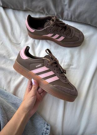 Adidas samba platform brown pink