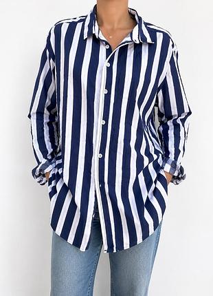 Жіноча сорочка в смужку oversize