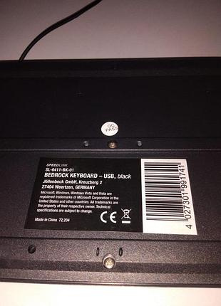 Клавиатура speedlink bedrock keyboard usb (sl-6411-bk-01) 6