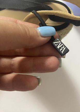 Стильні босоніжки-еспадрильї zara на танкетці з зав'язками 8