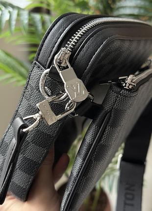 Сумка louis trio messenger damier vuitton graphite canvas grey 7