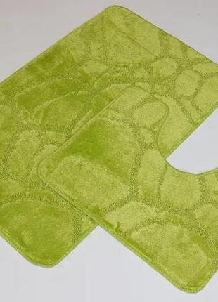 Набор ковриков для ванной воналди 60x100+60x50 см 10566/5542green