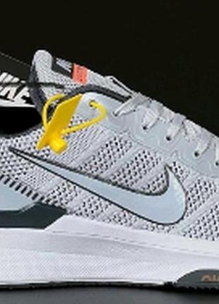 Мужские кроссовки nike zoom серые сквозная сетка 46