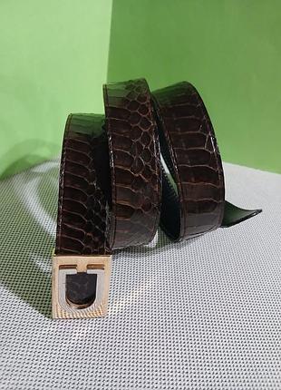 Ремень мужской, винтажный, 111×2,8, кожа рептилии, есть недостаток, франция, без упаковки. 5