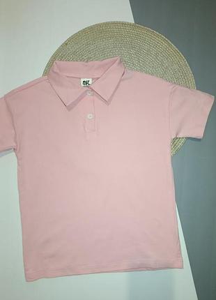 Футболка - поло на девочку 6-7 лет (116 см), green cotton.