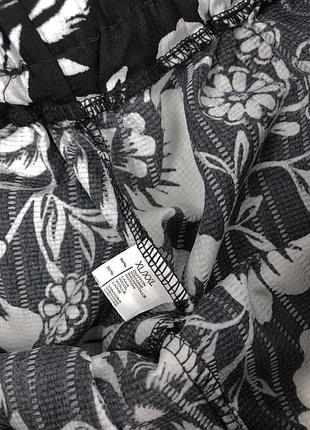 Чорні широкі жіночі штани чорно-білі l/xl черные широкие женские штаны брюки черно-белые 8