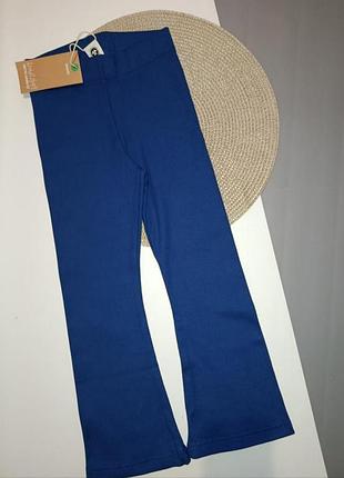 Брюки клеш в рубчик на девочку 5-6 лет (110 см) и 6-7 лет (116 см), green cotton. 2