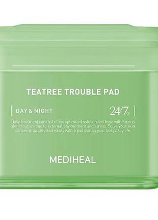 Тонер-пады для лица mediheal teatree trouble pad 100 шт
