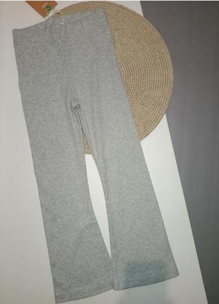 Брюки, лосины клеш в рубчик на девочку 6-7 лет (116 см), green cotton. 2