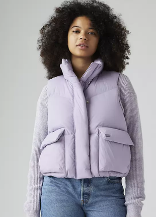 Жилет зимний levi’s western bubble puffer vest / жилет левис утеплённый пуховый | оригинал | xs
