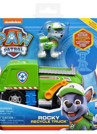 Ігровий набір paw patrol сміттєвоз з водієм рокі (sm16775/9948)