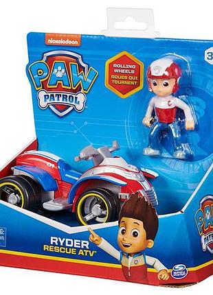 Игровой набор paw patrol спасательный автомобиль с водителем райдер (sm16775/8807)