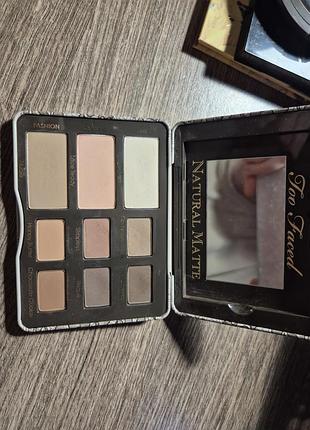 Палетка теней too faced natural matte matte neutral eye shadow 6