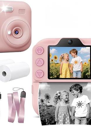 Детский фотоаппарат моментальной печати kids instant camera камера для детей с термопечатью экраном и бумагой