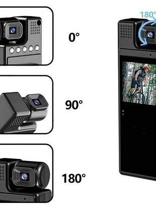 Нагрудна боді-камера l9 з дисплеєм 1.3 дюйма датчик руху 1200мач wi-fi 1080p led-підсвічування wp-52