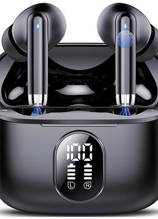 Бездротові bluetooth навушники qxq s26 tws, bluetooth 5.4, hi-fi, enc, led-дисплей, чорні