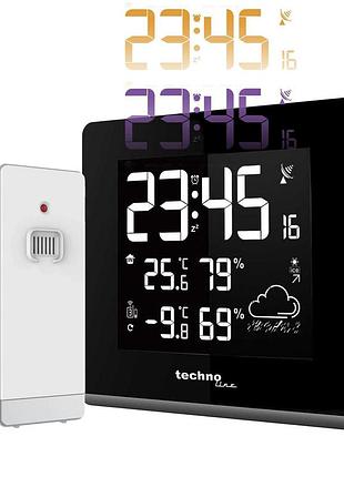 Метеостанція technoline ws9065 black з бездротовим датчиком, радіоконтроль часу, usb, 256 кольорів, чорна