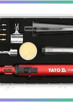 Газовий паяльник yato yt-36707 обертовий 360° з п'єзоелектричним запалюванням для паяння та нагрівання sku_yt-36707
