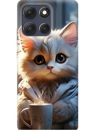 Чехол силиконовый на телефон motorola moto g86 white cat "5646u-4115-58250"