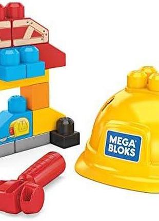 Конструктор mega bloks lil' building toolkit gnt91 20 деталей з каскою та молотком для дітей від 2 років