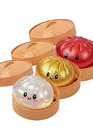 Набор игрушек 6 см 3 шт пельмень сквиши glitter dumpling, mystery dumpling