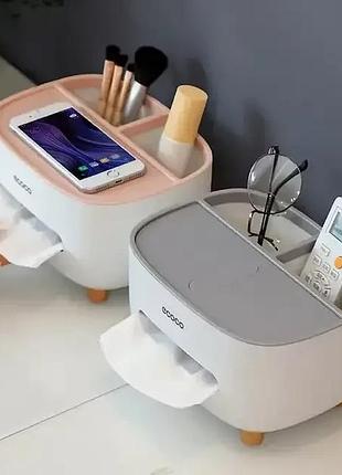 Контейнер для серветок без запаху, прихований тримач для телефона tissue box