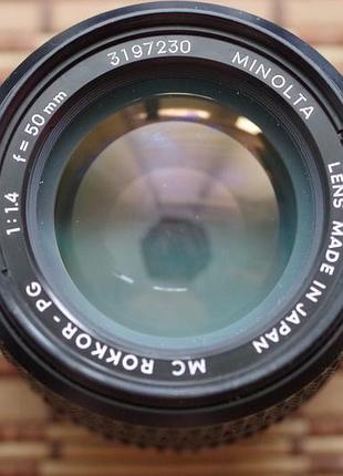 Объектив minolta mc rokkor-rg 50mm 1.4 с крышками