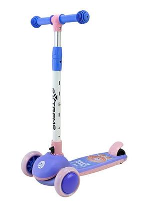 Детский самокат 3-х колесный sc817(pink) с музыкой и светом